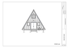 36’x20′ A-frame Cabin Plan -3D images Modern Auto CAD File & PDF Blueprint
