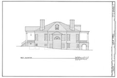 Poplar Forest by Thomas Jefferson, octagon Colonial country house detailed plans