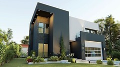 BLUEPRINTS CONTEMPORARY TWO STORY HOUSE PLAN ARCHUP #108