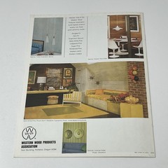 1960’s Western Wood Products Paneling Home House Design Idea Dealer Brochure