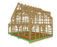 24′ x 24′ Rustic Ridge Cabin Timber Frame Plan Set