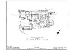 Frank Lloyd Wright Prairie Style hillside house, PRINTED Architectural plans