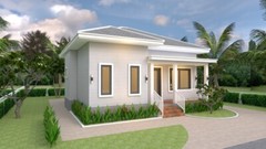 30×30 Feet House Plans 9×9 Meter 2 Beds 1 bath Hip Roof PDF Plan (A4 Hard Copy)