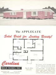 3 VINTAGE 1960s CAROLNA BRICK HOME PLANS ADVERTISING SHEETS! LAYOUTS! CHARLOTTE