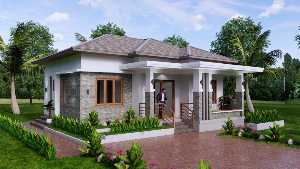 30×30 Custom House Plan 9×9 Meter 3 Beds 2 Baths Hip Roof PDF (A4 Hard Copy)
