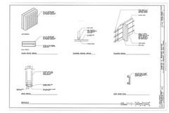 Mid-Century Modern home, stucco brick glass block, architectural PRINTED plans