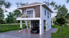22.5×33 Feet Small House Plan 6.9×10 Meter 2 Beds 3 Bath Hip Roof (A4 Hard Copy)