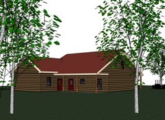 Blanche_1415G-2 Logs, 3 bed / 2 bath , 2 car garage, future upstairs, PDF