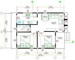 Custom Small House Plans 6×8 Meter 20×27 Feet 2 Beds 1 Bath (A4 Hard Copy)