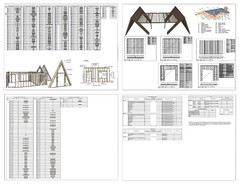 86’x49’ 4 Beds, 4 Baths Double A-Frame House Architecture Plans PDF Download.