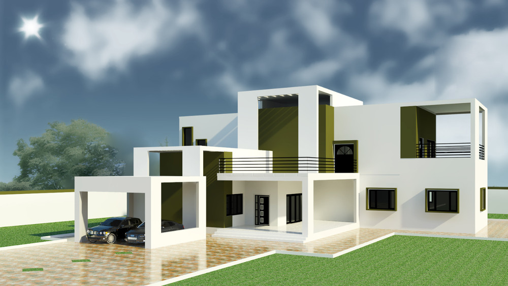 Custom Modern 3D MODEL DRAWING DETAILS OF RESIDENTIAL HOUSE [RVT] file