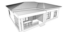 39’x49’ 3 Bed, 2 Bath Charming Single-Story House Architectural Build Plans PDF.