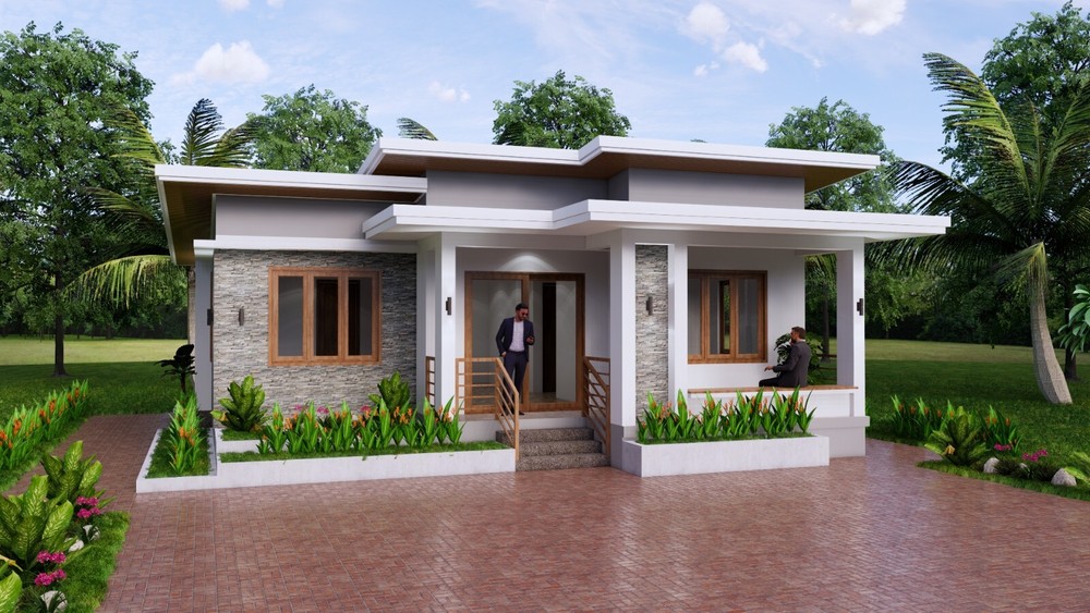 30×30 Feet Small House Plan 9×9 Meter 3 Beds 2 Bath Shed Roof PDF (A4 Hard Copy)