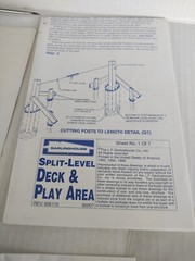 VTG 1996 Garlinghouse Split Level Deck 14′ Play Area Project Plan blueprints FYI