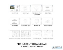 26×32 Lean Modern Cabin Custom Architectural Plans 800SF – PDF Download