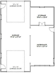 36×48 1 RV Garage – 1,600 sq ft – PDF Floor Plan – Model 2E