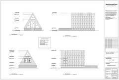 20’x42 1 Bed, 1 Bath Modern A-Frame Cabin Architectural Build Plans PDF.