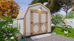 DIY 8×8 Shed Plan (Gambrel Roof Barn) | PDF + Material List + A4 Printed Guide