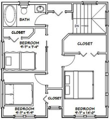 24×24 House — 3 Bedroom — 1.5 Bath 1,106 sq ft — PDF Floor Plan — Model 5D