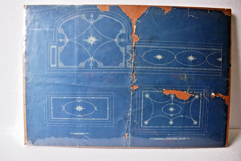 Antique Bhavindra Vilas Palace Jamnagar Architectural Plan Lay-Out First Floor”5