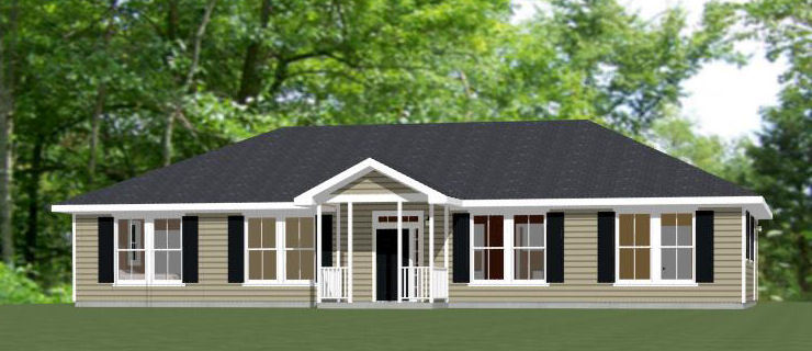 60×30 House — 4 bedroom 3 Bath — 1,800 sqft — PDF Floor Plan — Model 1
