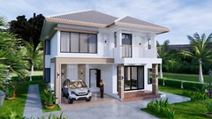 House Plans 30×36 Feet 9×11 Meter 4 Beds 3 Bath Hip Roof PDF Plan (A4 Hard Copy)