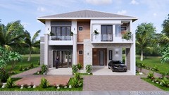 36×40 Feet House Design Plans 11×12 Meter 4 Beds 5 Baths Hip Roof (A4 Hard Copy)