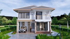 House Plans 30×36 Feet 9×11 Meter 4 Beds 3 Bath Hip Roof PDF Plan (A4 Hard Copy)