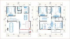 House Plans 30×36 Feet 9×11 Meter 4 Beds 3 Bath Hip Roof PDF Plan (A4 Hard Copy)
