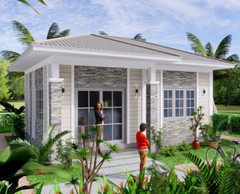 Small House Plan 7×6 Meter 23×20 Feet 1 Bed 1 Bath Hip Roof PDF (A4 Hard Copy)