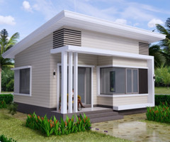 21×21 Feet Tiny House Plans 6.5×6.5 Meter 1 Bed 1 Bath Shed Roof (A4 Hard Copy)