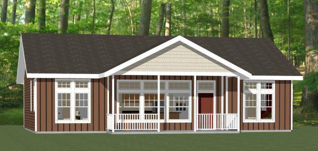 46×30 House — 3 Bedroom 2 Bath — PDF Floor Plan — 1,338 sq ft — Model 2