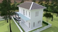 Custom Small House 6.7×10 Meter 22×33 Feet 2 Beds 3 Baths Hip Roof (A4 Hard Copy