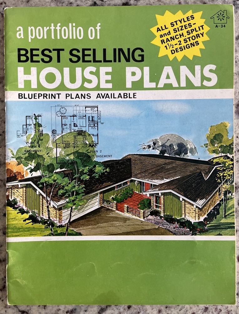 Vintage 1972 MCM Home Plans Design Catalog Blueprints Ranch Split-Level Houses