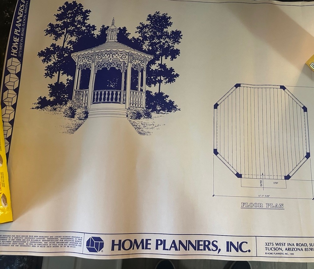 Blue Prints For Gazebo 1995 By Home Planners Inc.