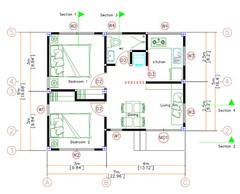 Custom Small House Plan 23×20 Feet 7×6 Meter 2 Beds 1 Bath Shed (A4 Hard Copy)
