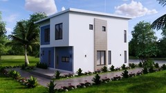26×33 Feet House Design Plan 8×10 Meter 3 Beds 3 Baths Shed Roof (A4 Hard Copy)