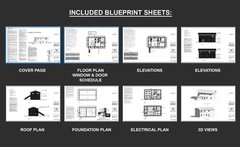 Maple two-level Duplex House Plan Design – 2200 SF – Modern Multifamily – Drawin