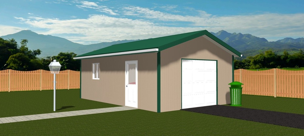 Blueprint for 16′ x 24′ – Post Framed Garage/Shop Plans (Pole Barn)