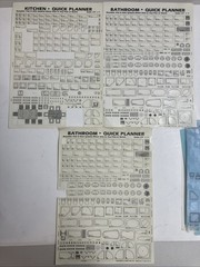 Letraset Architecture Bathroom And Kitchen Transfer Sheets – Lot Of 16 Used