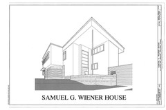 Mid-Century Modern home, stucco brick glass block, architectural PRINTED plans