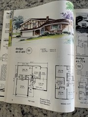 Vintage 1972 MCM Multi-Level Hillside Home Plans Design Catalog Blueprints