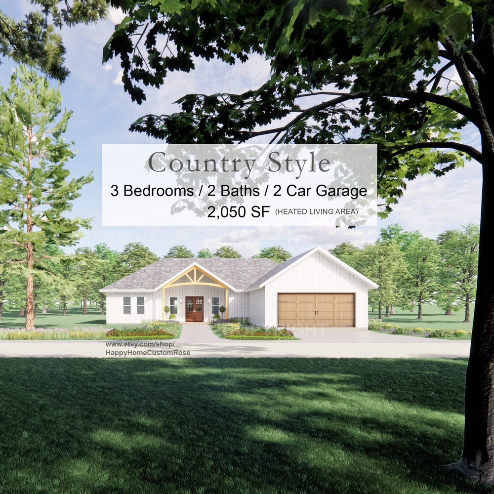 Riverside Farmhouse House Plan – 2005 SF, 3 Bed 2.5 Bath – Modern Open Floor Pla