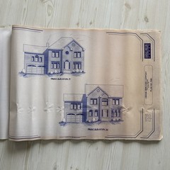 2-Story Colonial Gable-Front House 3 Bed 2.5 Bath 14page ORIGINAL Blueprint 1994