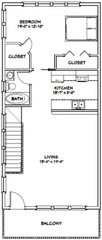 40×42 Apartment with 1-Car 1-RV Garage – PDF FloorPlan – 1,101 sqft – Model 4A