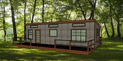 Small Cabin 12ft x 36ft Slope Roof build plans, lumber list -PDF