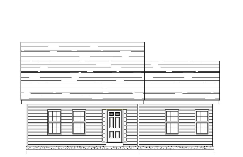 HOUSE PLANS HALF CAPE STYLE PLAN 1100 SF 2BR-2B- 1/2CAPE STYLE HOUSE PLANS #2716
