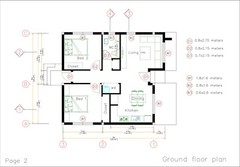 27×30 Feet Small House Design Plans 8×9 Meter 2 Beds 1 Bath Hip (A4 Hard Copy)