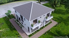 36×40 Feet House Design Plans 11×12 Meter 4 Beds 5 Baths Hip Roof (A4 Hard Copy)