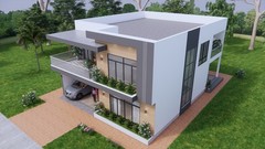 39×49 Ft House Design Plans 12×15 Meter 5 Bed 6 Bath Terrace Roof (A4 Hard Copy)